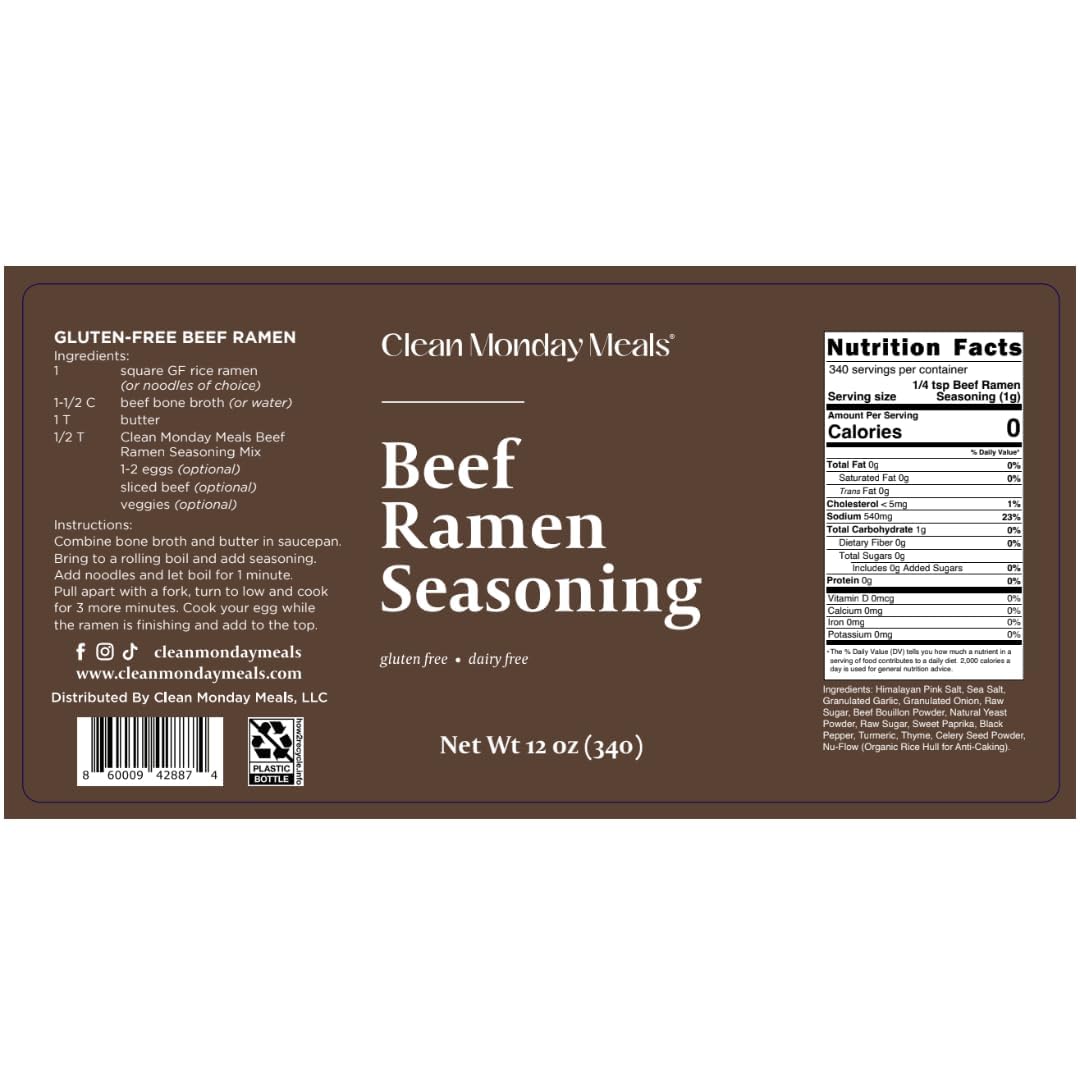Clean Monday Meals pack supports meal prep with versatile ramen and veggie pairings.