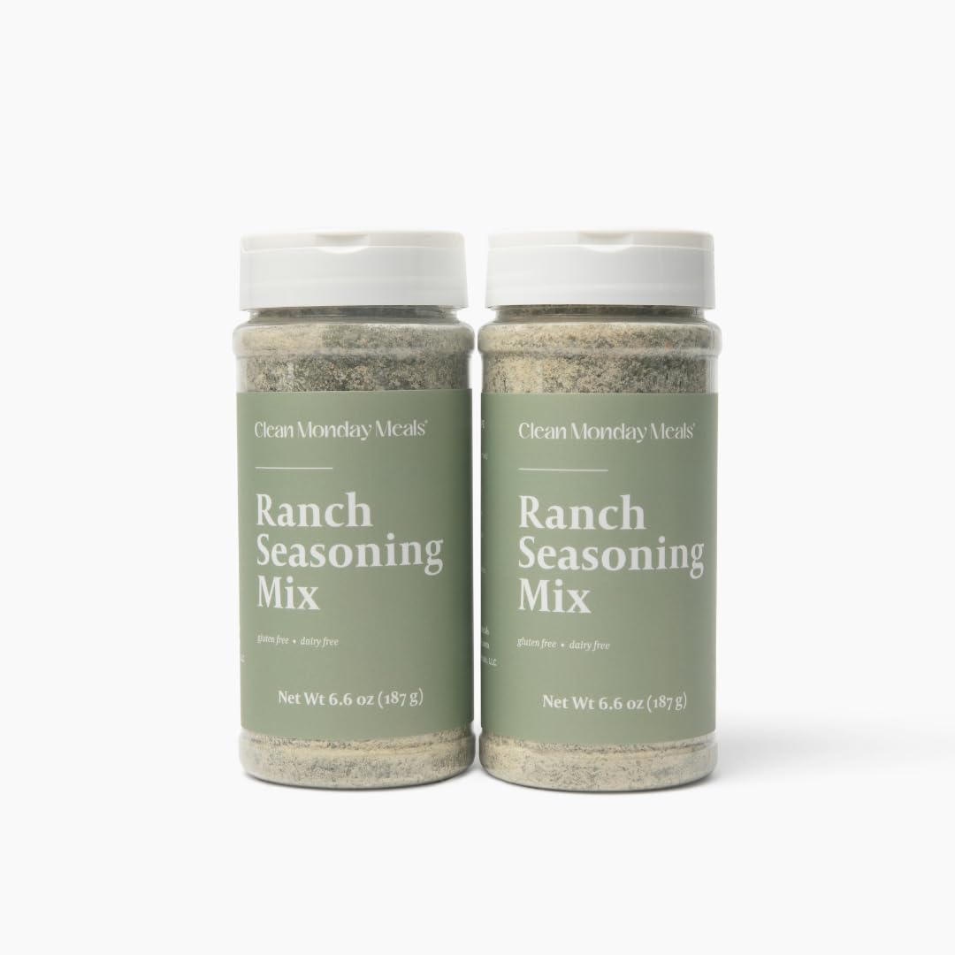 Clean Monday Meals ranch seasoning two-pack jar enhances weeknight flavor with clean ingredients.