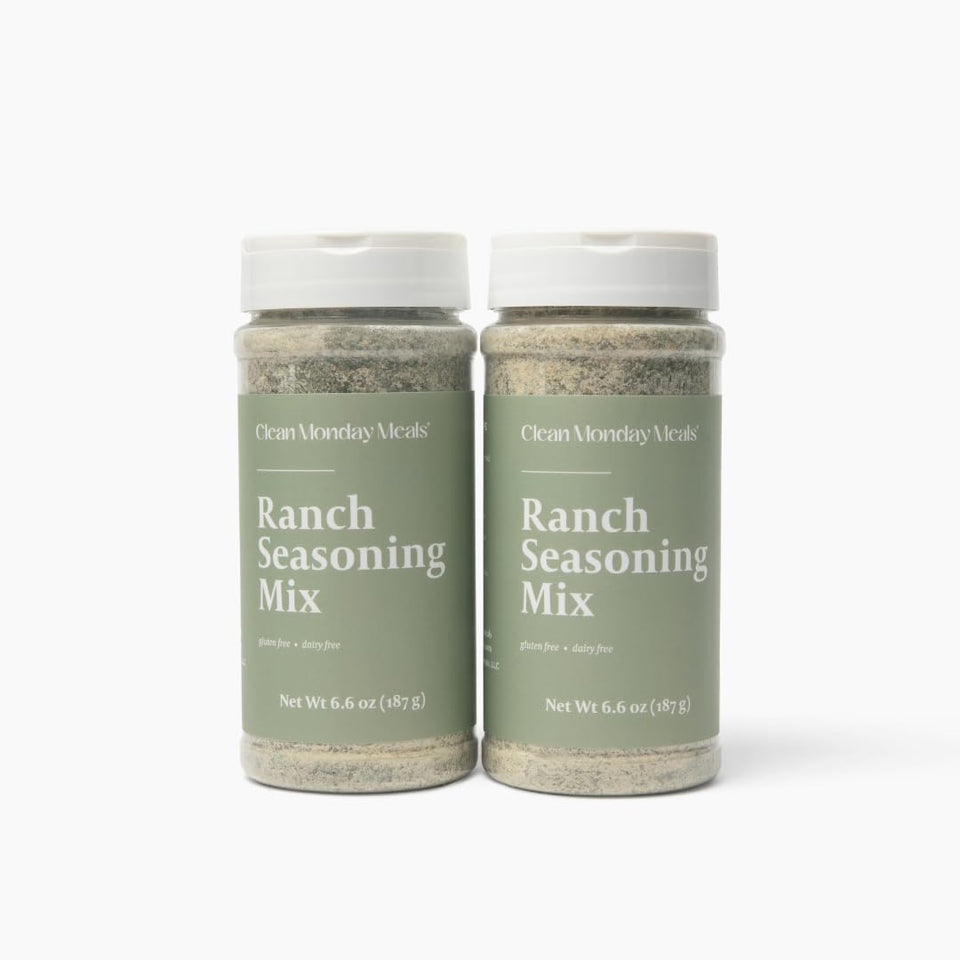Clean Monday Meals ranch seasoning two-pack jar enhances weeknight flavor with clean ingredients.