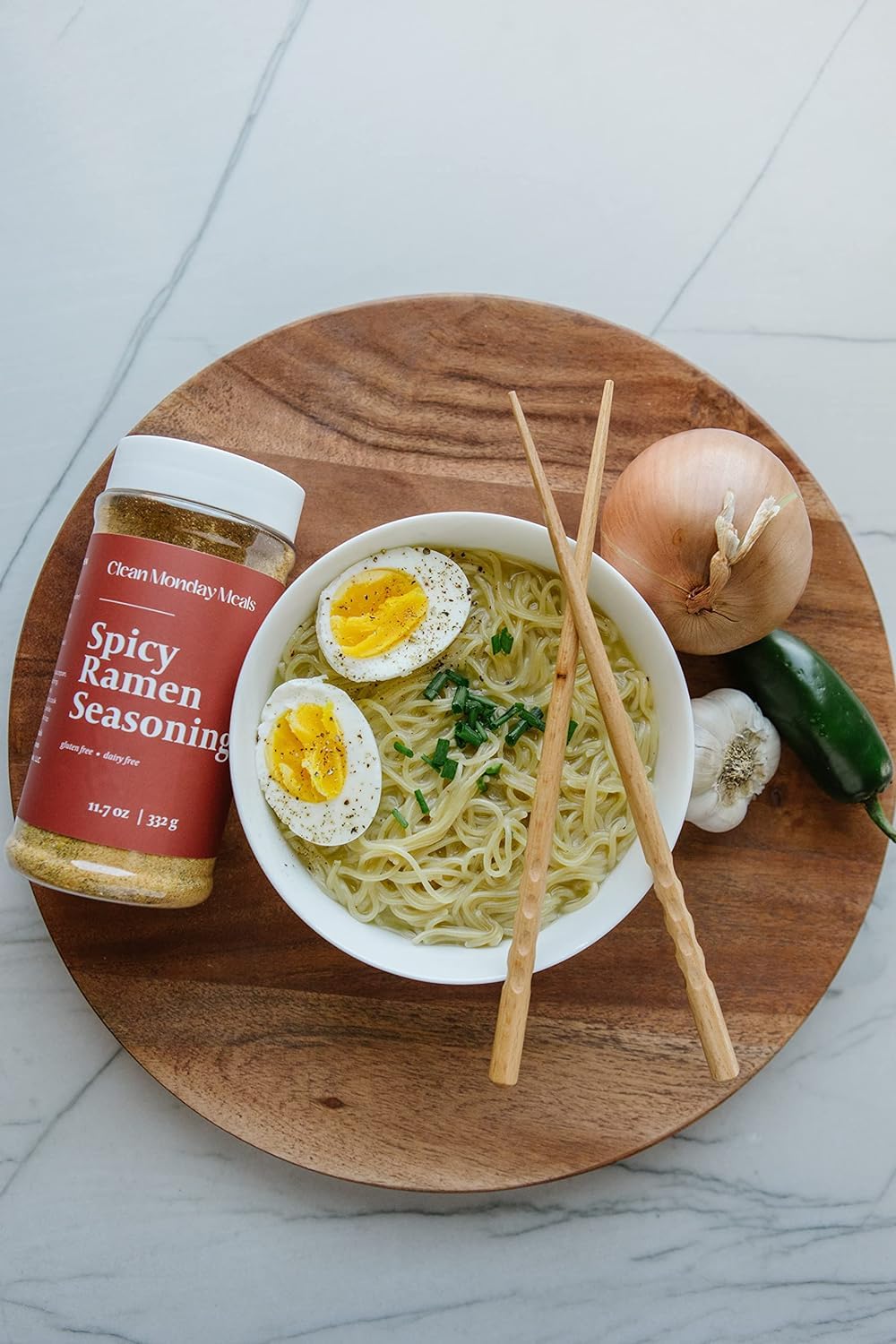 Seasoning poured over noodles for a bold broth with heat.