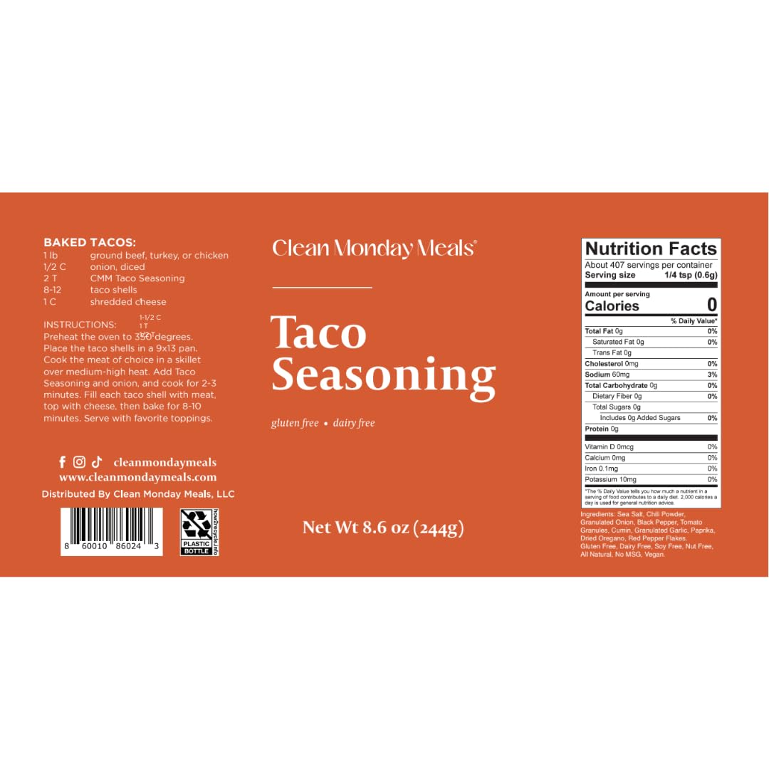 Tacos or fajitas sizzling with Clean Monday Meals seasoning in action