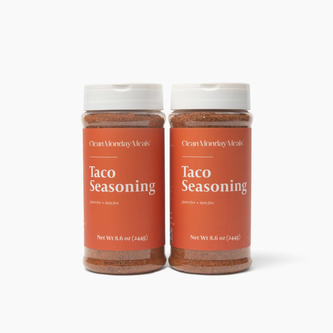 Clean Monday Meals taco seasoning packaging on display for easy shopping