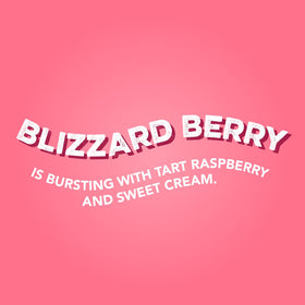 Close up of Blizzard Berry color and natural ingredients in the drink