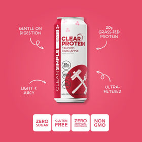 Clean Simple Eats candied cran-apple can conveys festive, naturally flavored protein option.