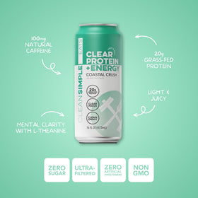 Close-up of Coastal Crush label showing clean ingredients and branding