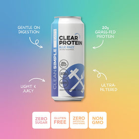 Clean Simple Eats Clear Protein Water variety-pack display for convenient protein on the go