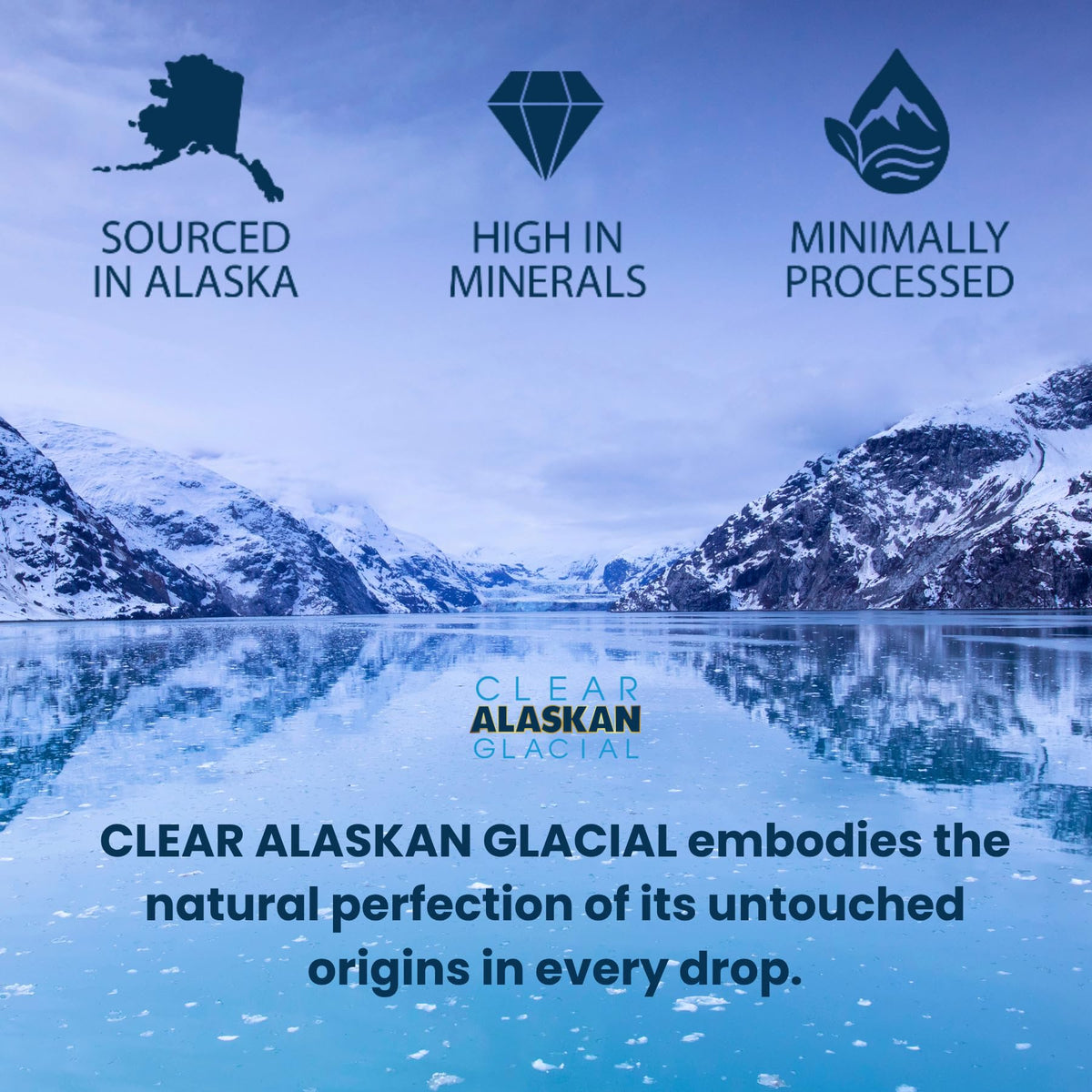 Clear Alaskan Glacial 12-pack display for bulk purchase.
