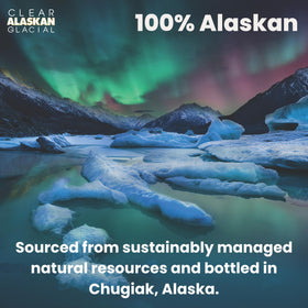 Pack of 12 Clear Alaskan Glacial bottles for easy hydration on the go