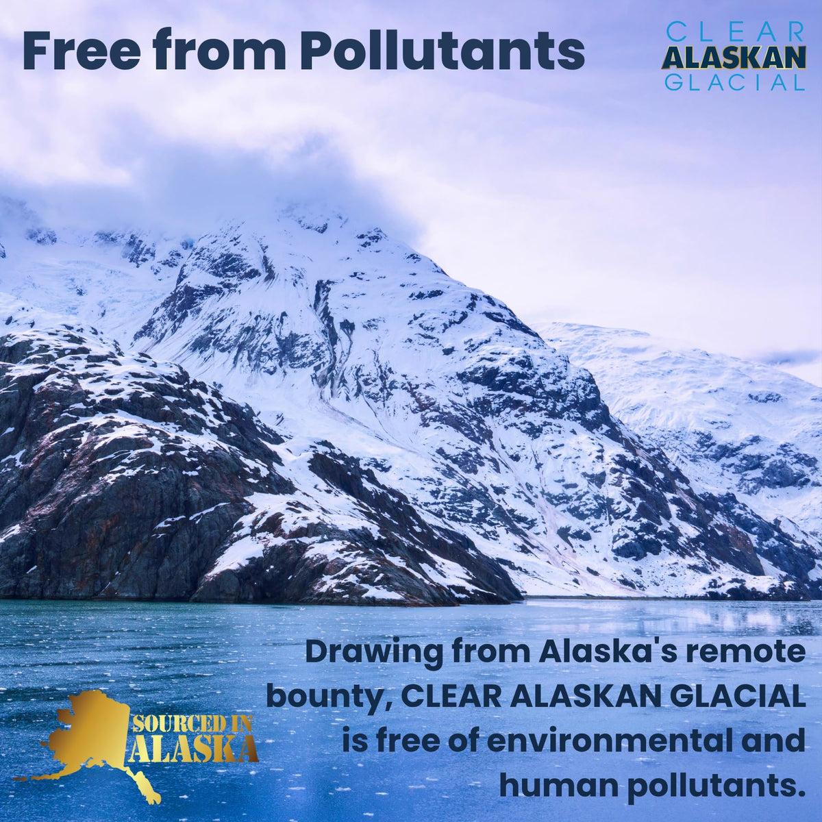 Clear Alaskan Glacial source from Eklutna Lake, pristine glacier origin.