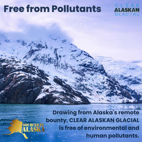 Clear Alaskan Glacial source from Eklutna Lake, pristine glacier origin.
