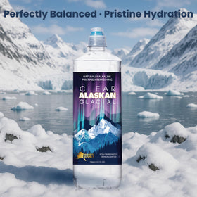 Close-up of Clear Alaskan Glacial water showing clarity