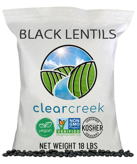 CLEAR CREEK beluga lentils cooking scene showing quick 15–20 minute prep.