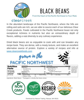 CLEAR CREEK non-irradiated beans bulk packaging illustration