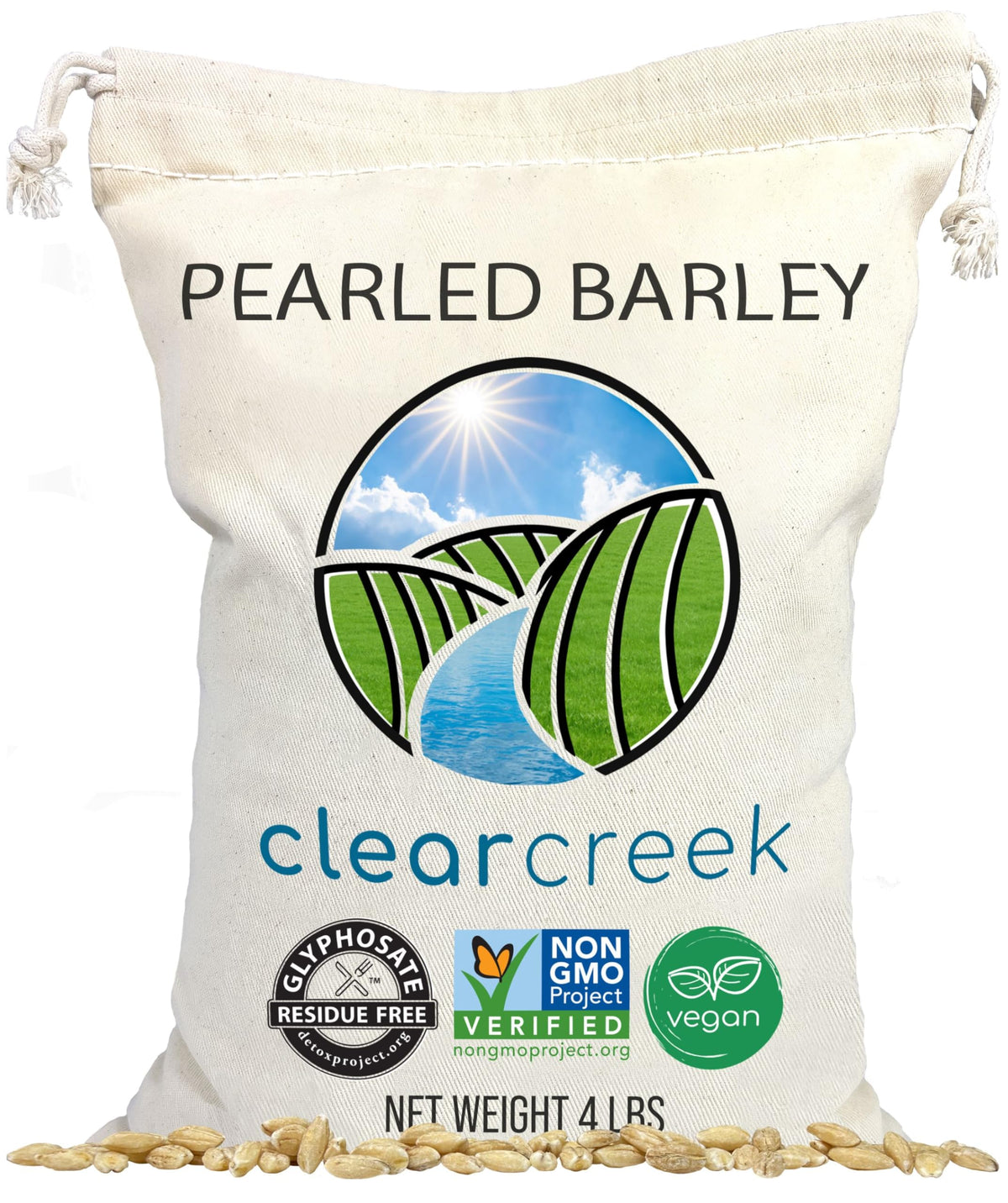 CLEAR CREEK Pearl Barley drawstring bag shows easy storage and portability.