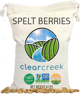 CLEAR CREEK Spelt Berries bag front showing fresh, versatile grains for daily meals