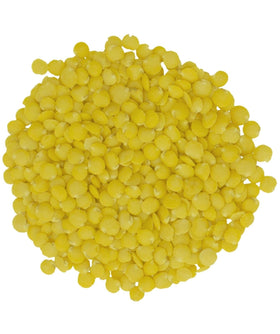 CLEAR CREEK Yellow Lentils in pantry with glyphosate-free badge.