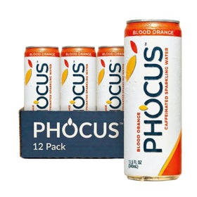 CLEAR CUT PHOCUS Blood Orange can front view highlighting zero sugar and bold flavor