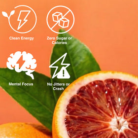 CLEAR CUT PHOCUS Blood Orange served over ice showing crisp flavor and focus