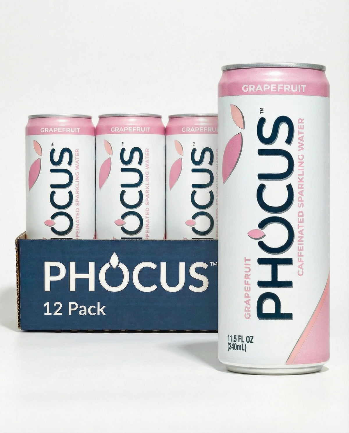 CLEAR CUT PHOCUS grapefruit can front view; bold flavor and zero sugar.