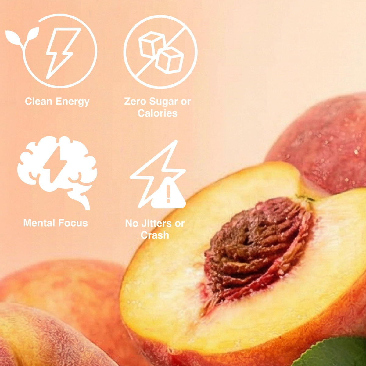 CLEAR CUT PHOCUS label detail highlights peach flavor and zero sugar
