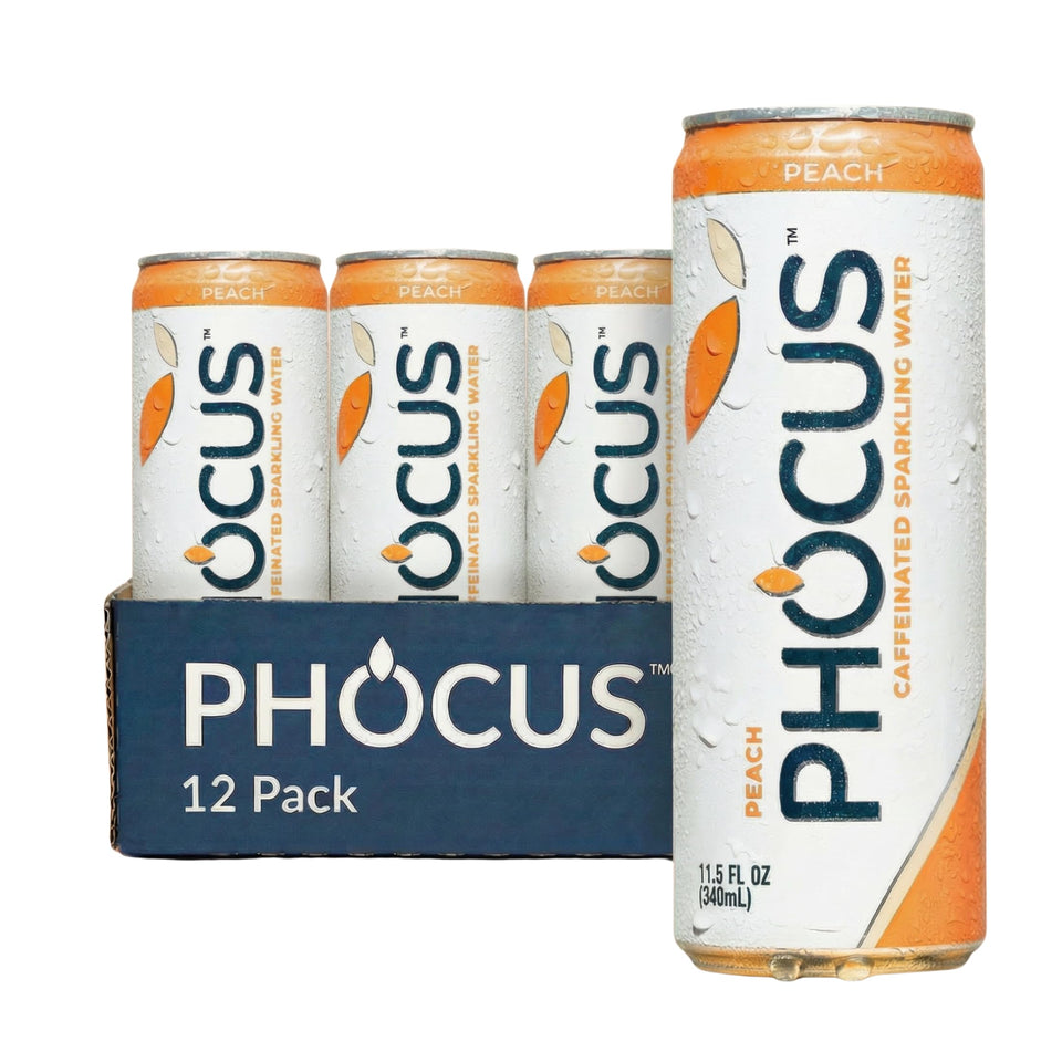 CLEAR CUT PHOCUS peach can highlighting zero sugar for clean energy