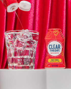 Clear Theory drops added to water for refreshing, low-calorie flavor