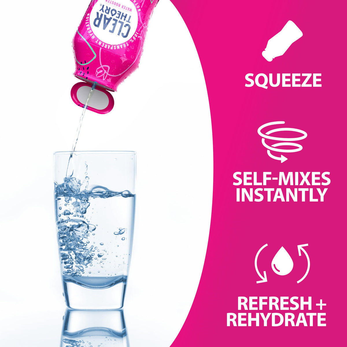 Clear Theory on-the-go hydration bottle demonstrates travel-friendly design for busy days