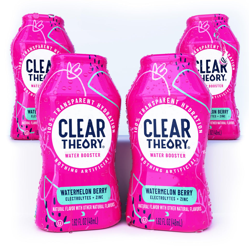 Clear Theory Water Flavoring Drops bottle ready to flavor water for crisp hydration
