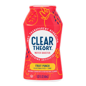 Clear Theory fruit punch bottle showing easy on-the-go hydration