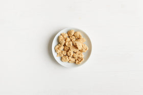 Clearspring Organic Soya Chunks 200g plated dish, shows protein-rich vegan filling.