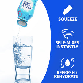 Clear Theory travel squeeze bottle ready for kids' hydration on the go.