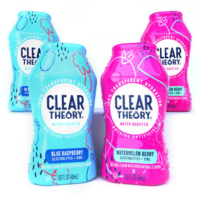 Clear Theory Water Flavoring Drops being poured for on-the-go hydration.
