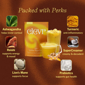 Clevr adaptogen blend bottle on shelf suggesting relaxing evening routine