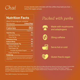 Clevr Chai Tea Latte powder scoop used for quick, energy-friendly mornings.