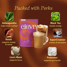 Clevr Chai Tea Latte prepared with hot water for fast home café experience.