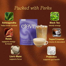 Clevr London Fog Latte scoop showing simple, mess-free measuring.