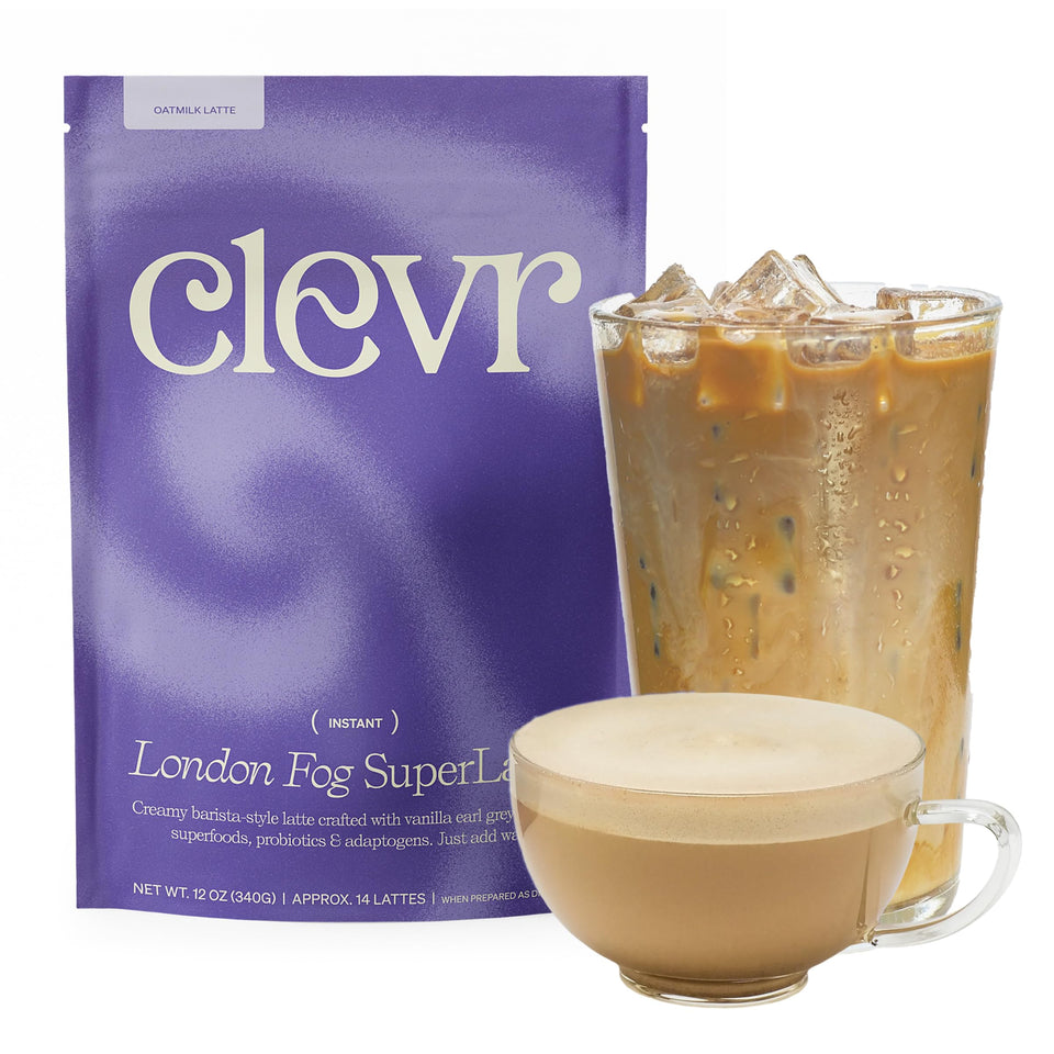 Clevr London Fog Latte tin for easy vegan latte at home.