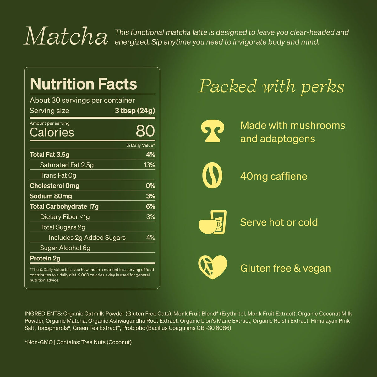 Clevr Matcha SuperLatte powder scoop for quick, mess-free latte prep.
