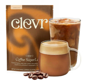 Clevr Mushroom Coffee latte with creamy foam for steady energy.