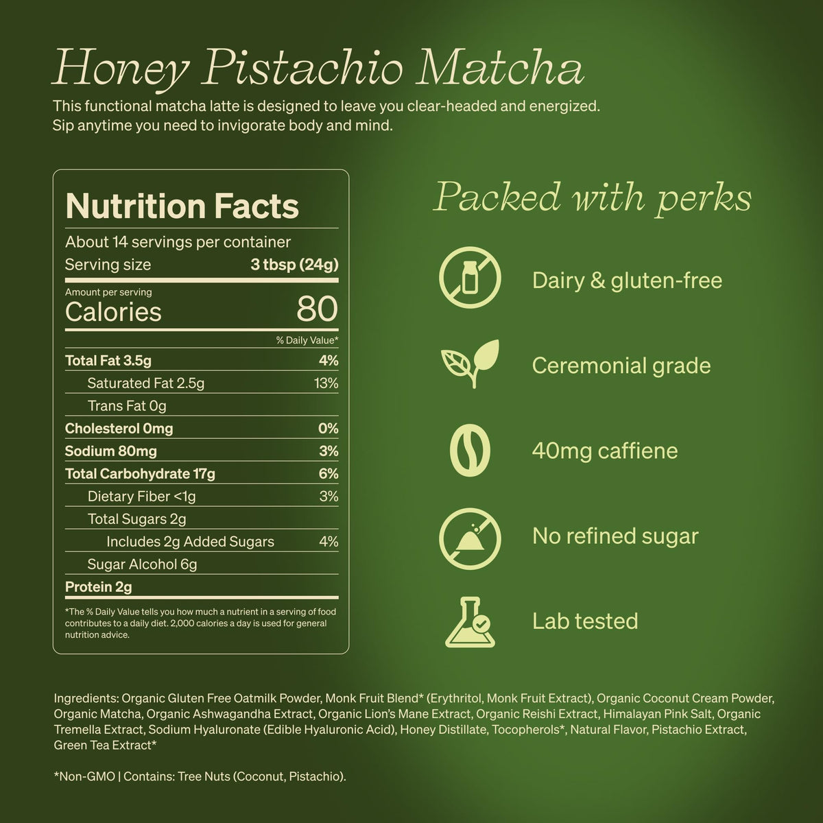 Clevr Pistachio Matcha SuperLatte cup steaming hot for a mindful morning ritual