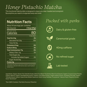 Clevr Pistachio Matcha SuperLatte cup steaming hot for a mindful morning ritual