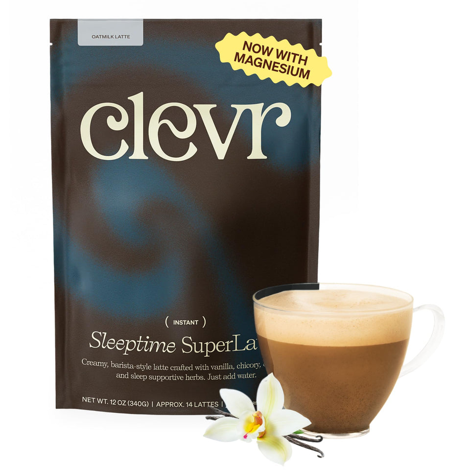 Clevr Sleeptime bottle closeup emphasizing packaging for nightly relaxation