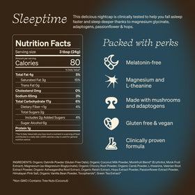 Clevr Sleeptime vanilla cappuccino powder image to evoke cozy evenings