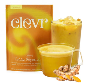 Clevr turmeric powder jar closeup for warm golden milk rituals