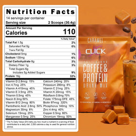 Hot mug of Click Coffee Protein for a protein-packed, comforting sip.