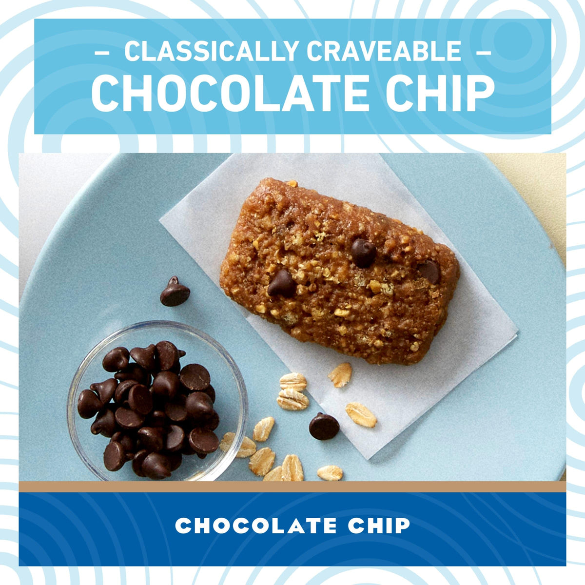 CLIF Bar Minis Chocolate Chip close-up texture showing bite and oats.