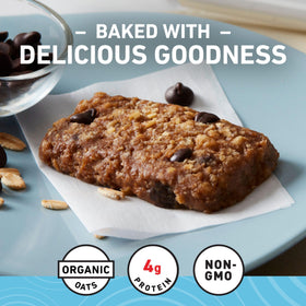 CLIF Bar Minis Chocolate Chip cross-section reveals oats and chips.