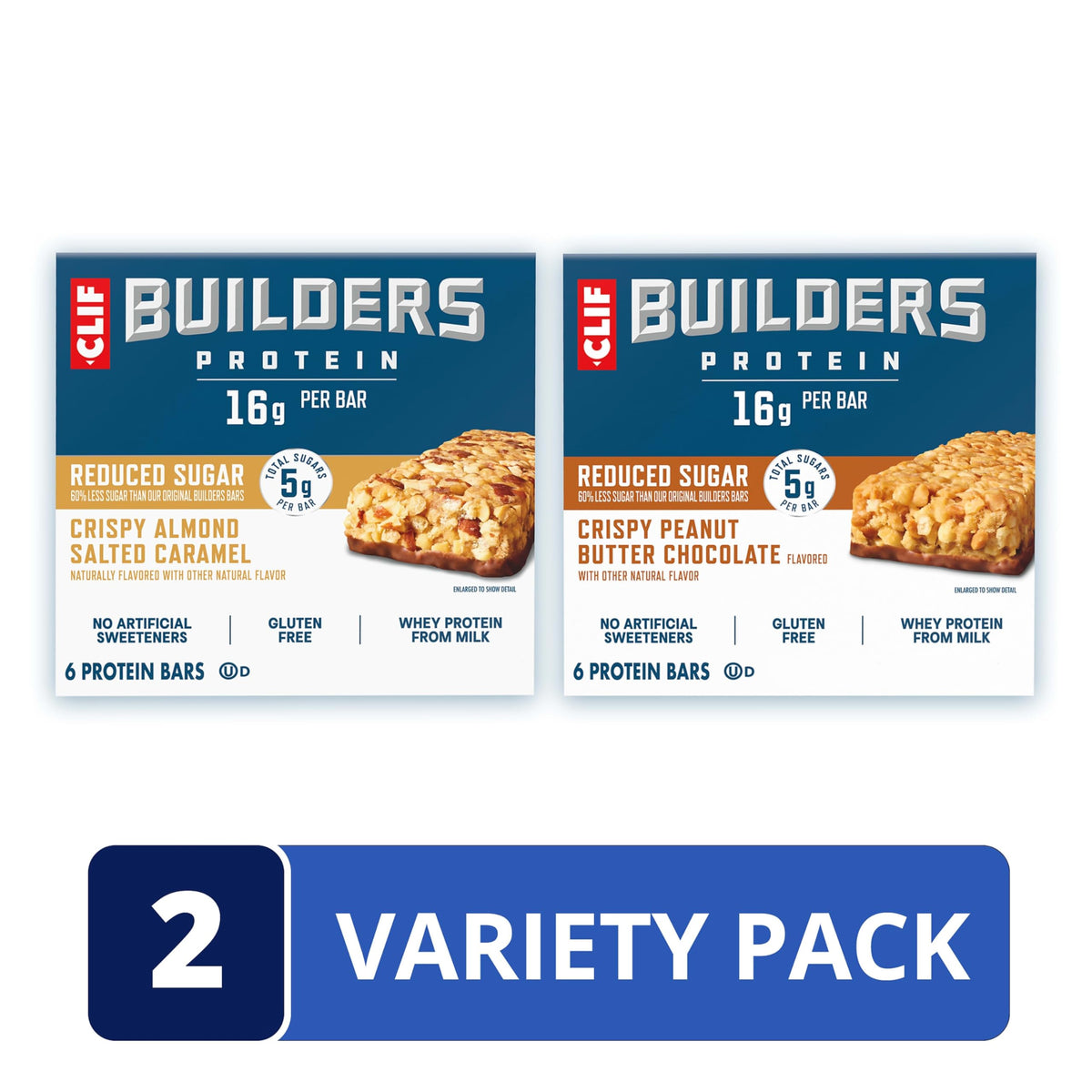CLIF BUILDERS Crispy Peanut Butter Chocolate bar features real peanut butter and crunch.