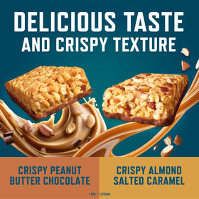 CLIF BUILDERS Crispy Peanut Butter Chocolate pack displayed for on-the-go snacking.