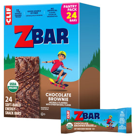 Clif Kid ZBar Chocolate Brownie soft-baked bar with 11g whole grains for active kids.